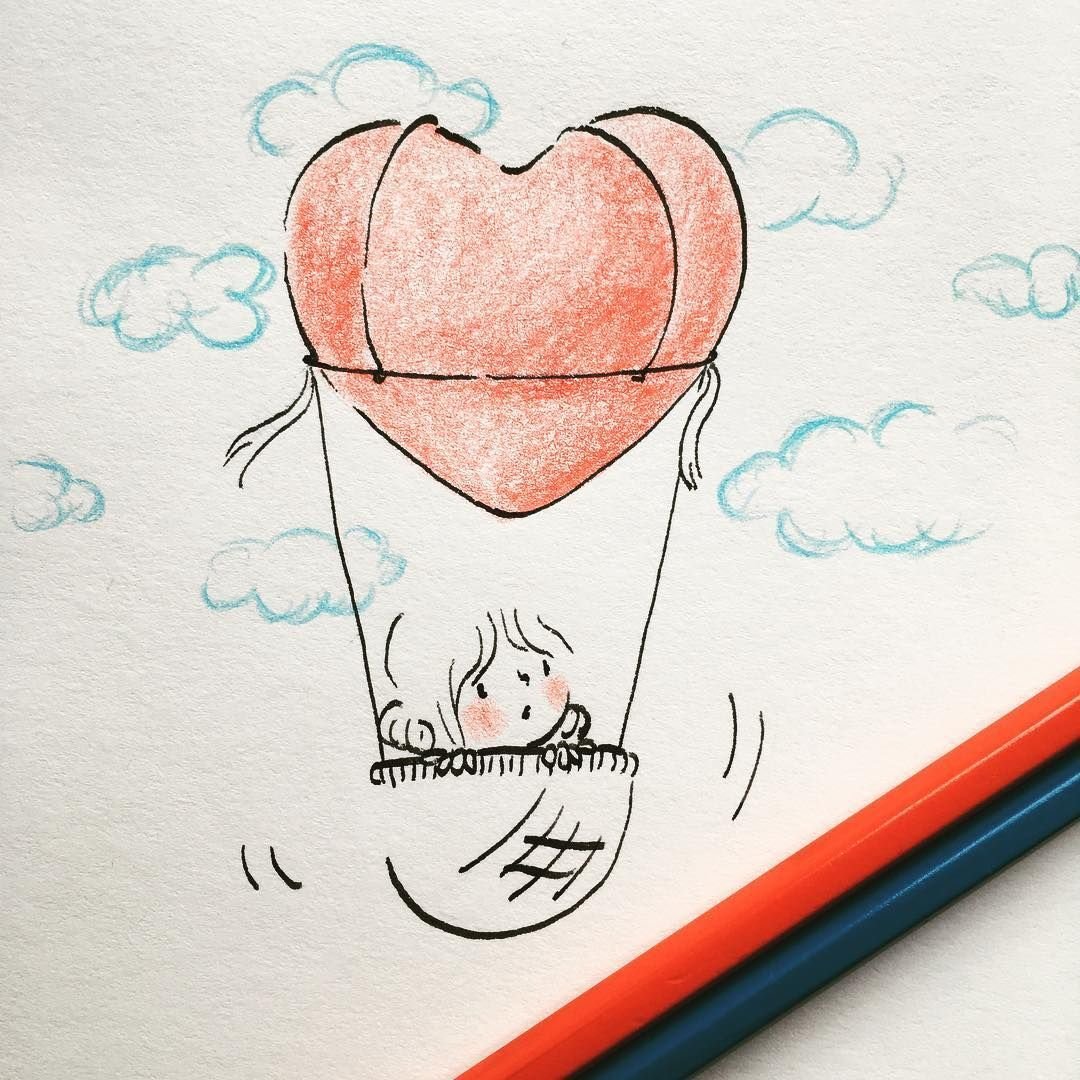 Сердечки для скетчбука для рисования