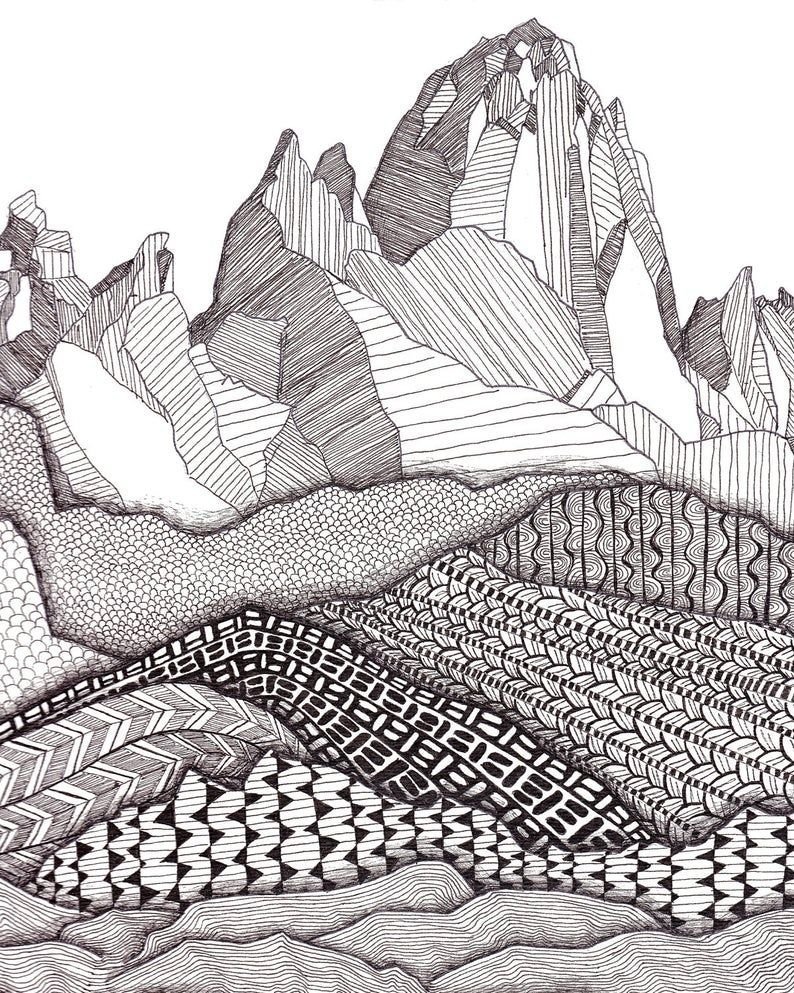 Стилизованный графический пейзаж