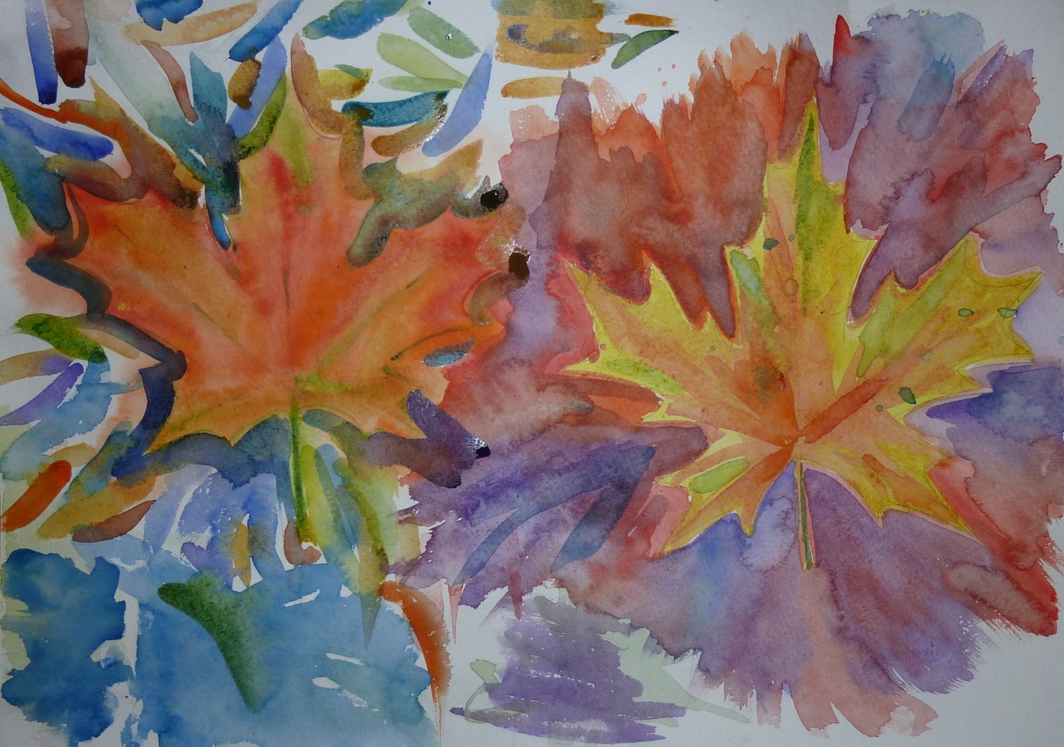 Теплые цвет рисунок. Осенние листья акварель. Этюд осенних листьев акварель. Этюд осенние листья. Этюды листьев.