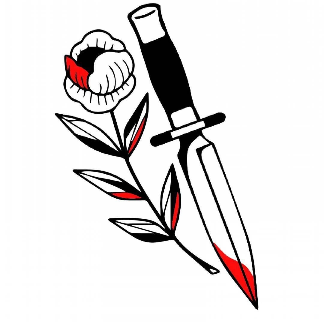 Кинжал тату эскиз