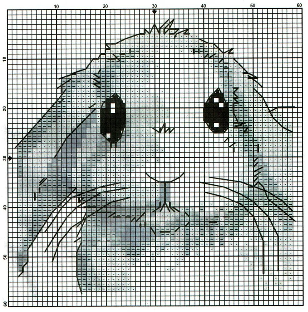 Кролик по клеточкам для вышивания