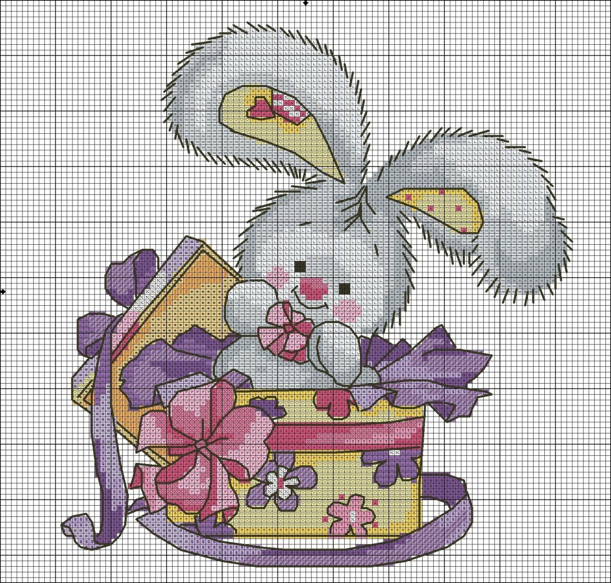 Схема вышивания крестиком BT 21