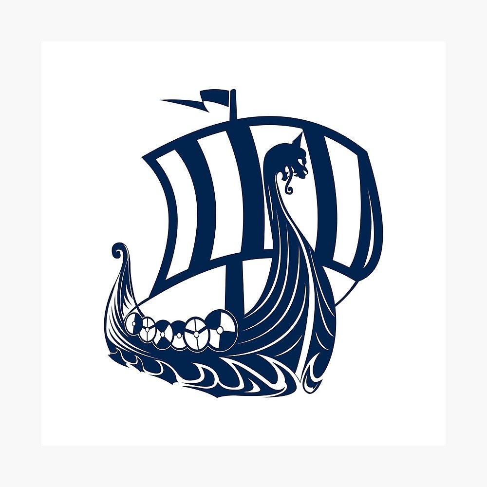 Драккар викингов вектор