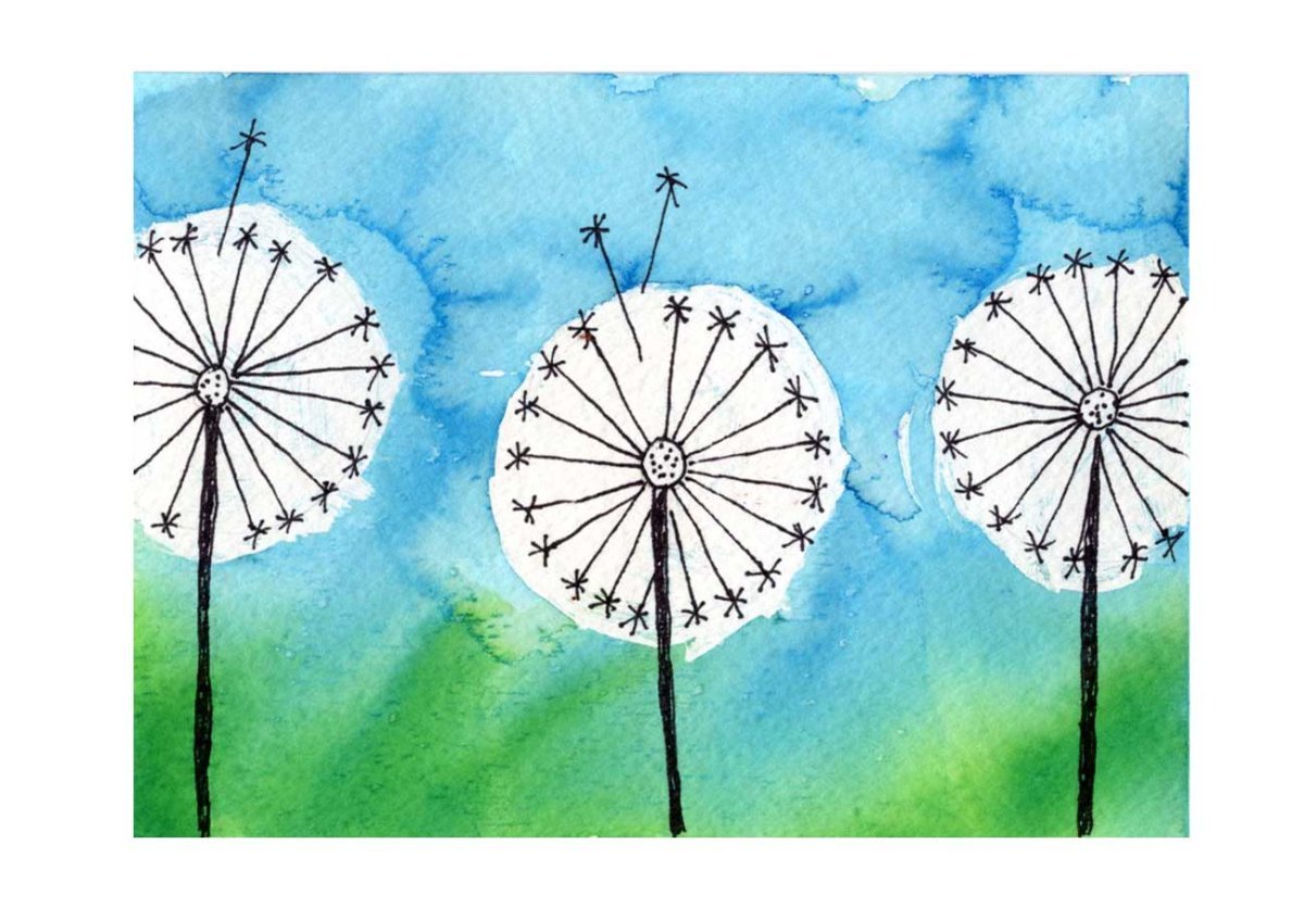 Одуванчик чёрной ручкой