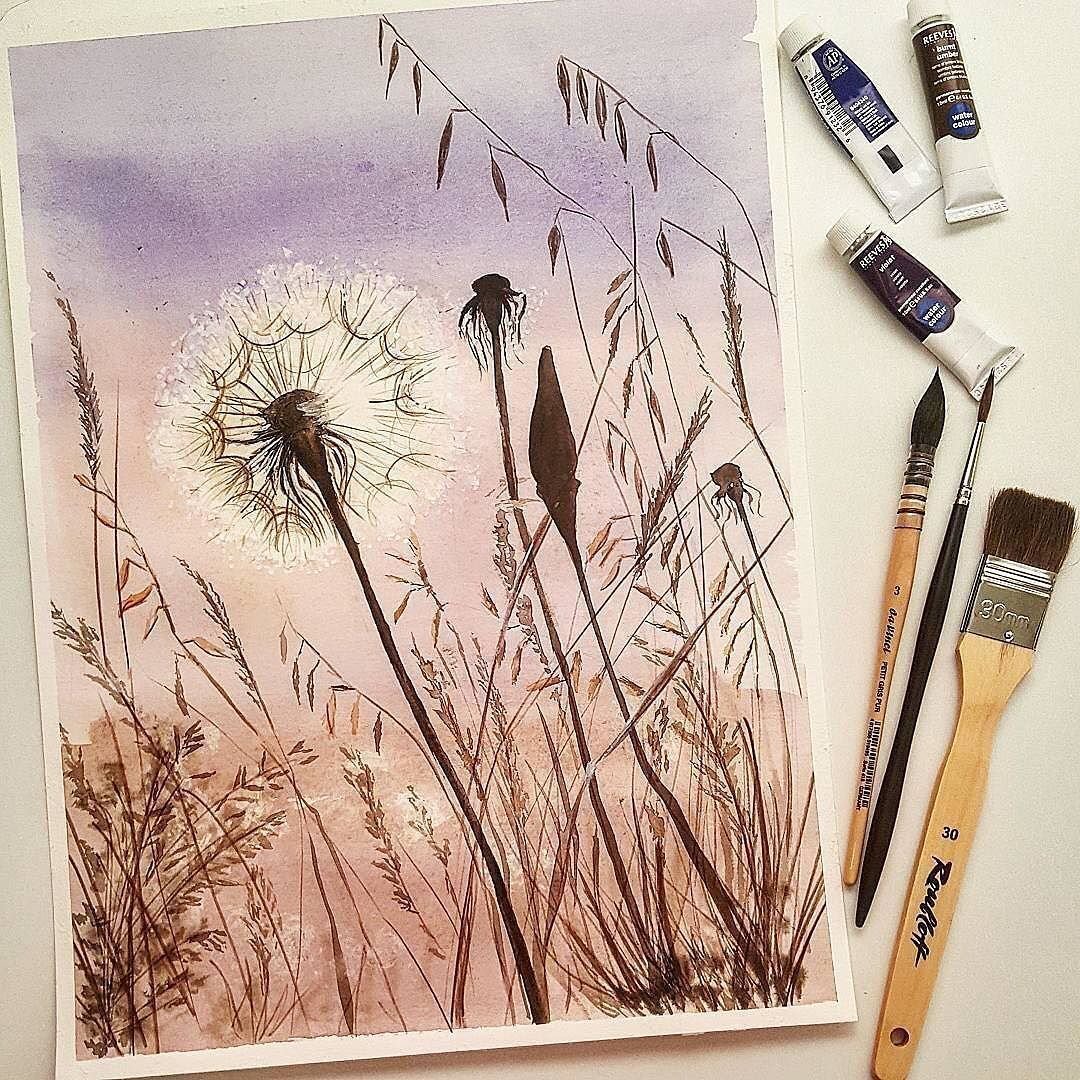 Одуванчик черно белый