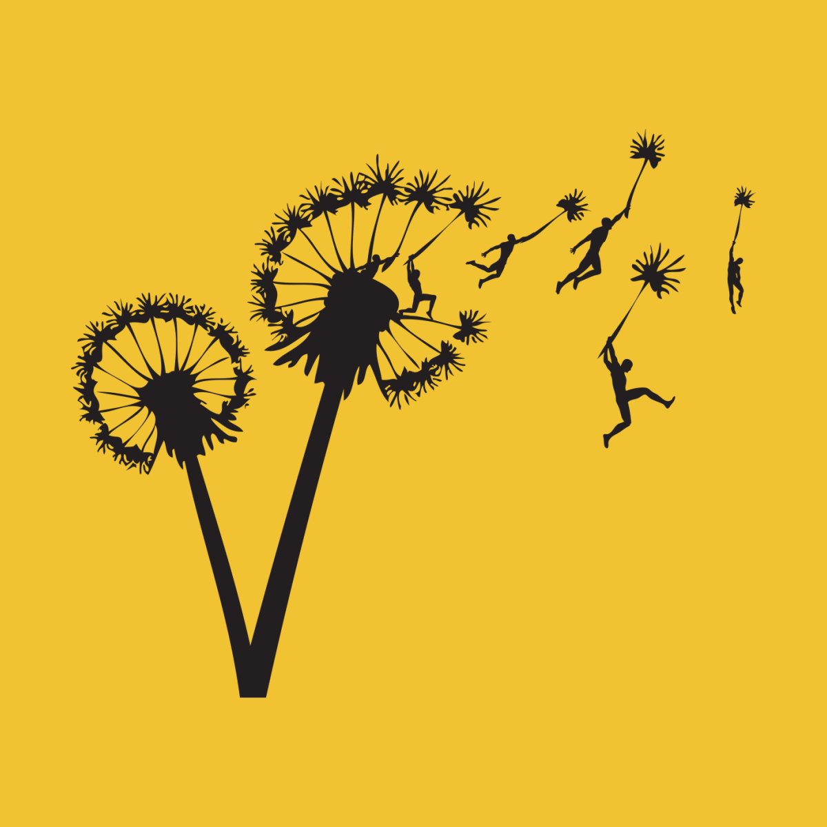 Одуванчики Выжигание