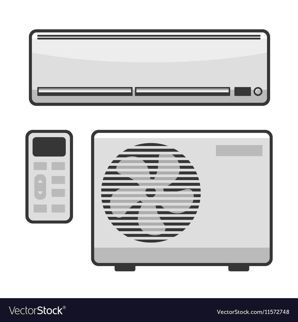 Кондиционер вектор сбоку наружный блок