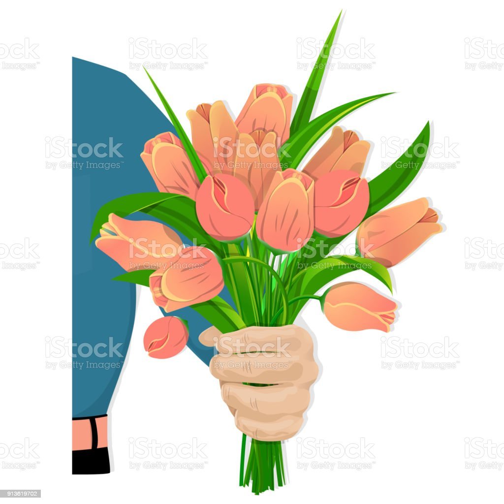 Нарисовать букет цветов на 8 марта