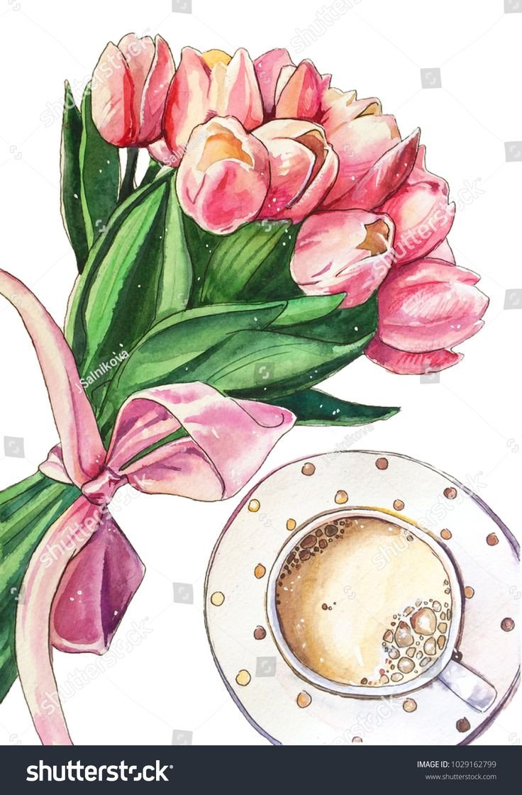 Букет тюльпанов раскраска