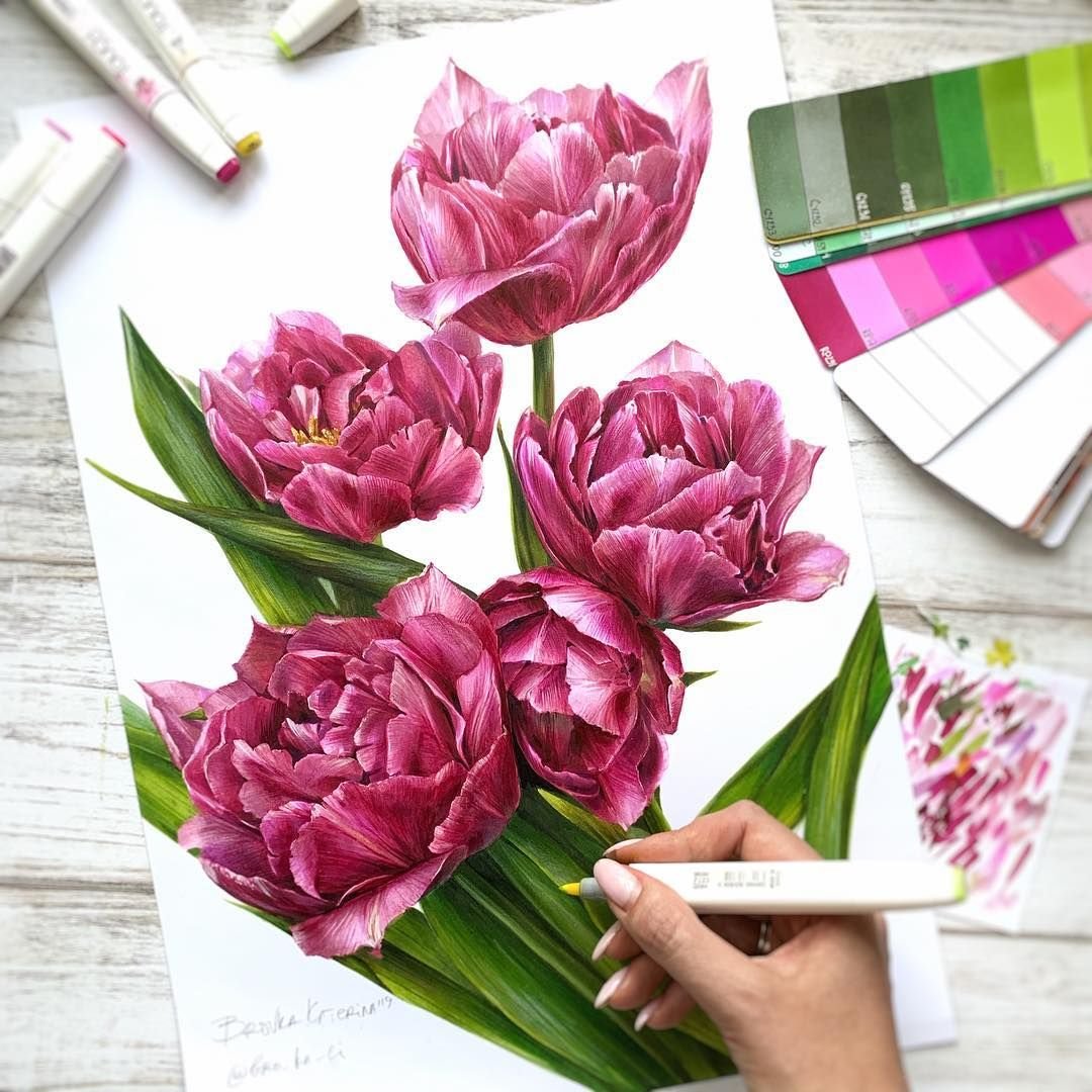 Стилизация цветка тюльпан