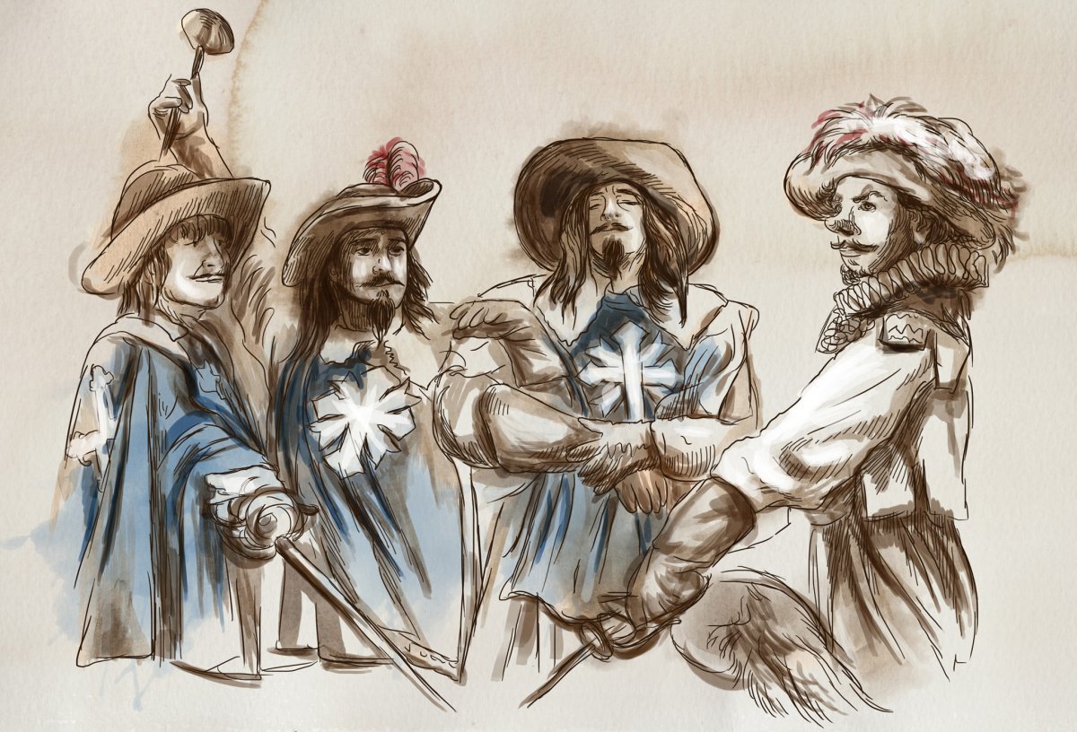 Герои романа три мушкетера иллюстрация