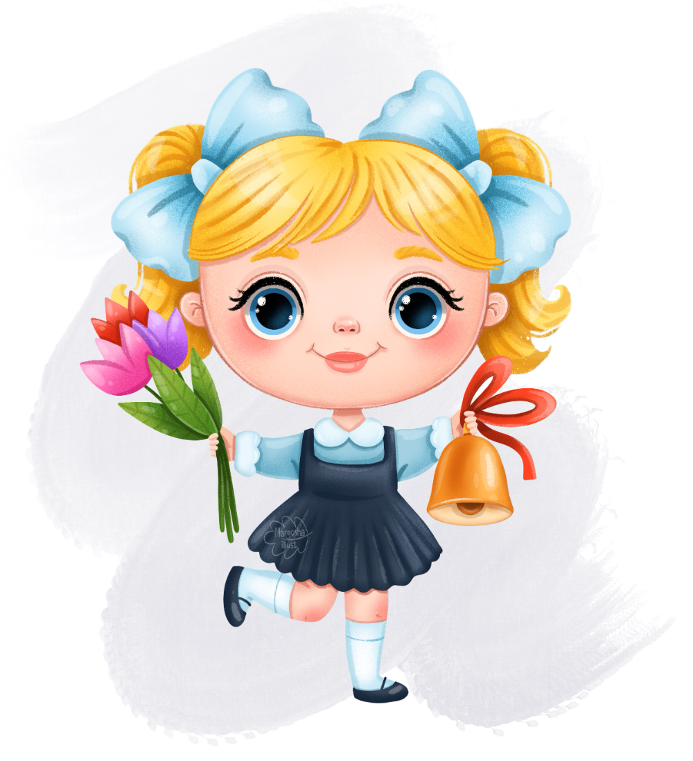 Две девочки школьницы рисунок