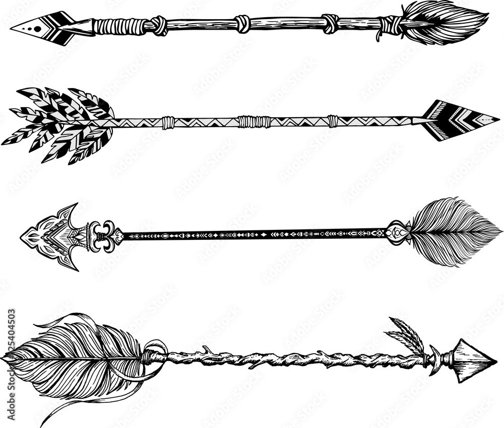 Тату стрела с орнаментом