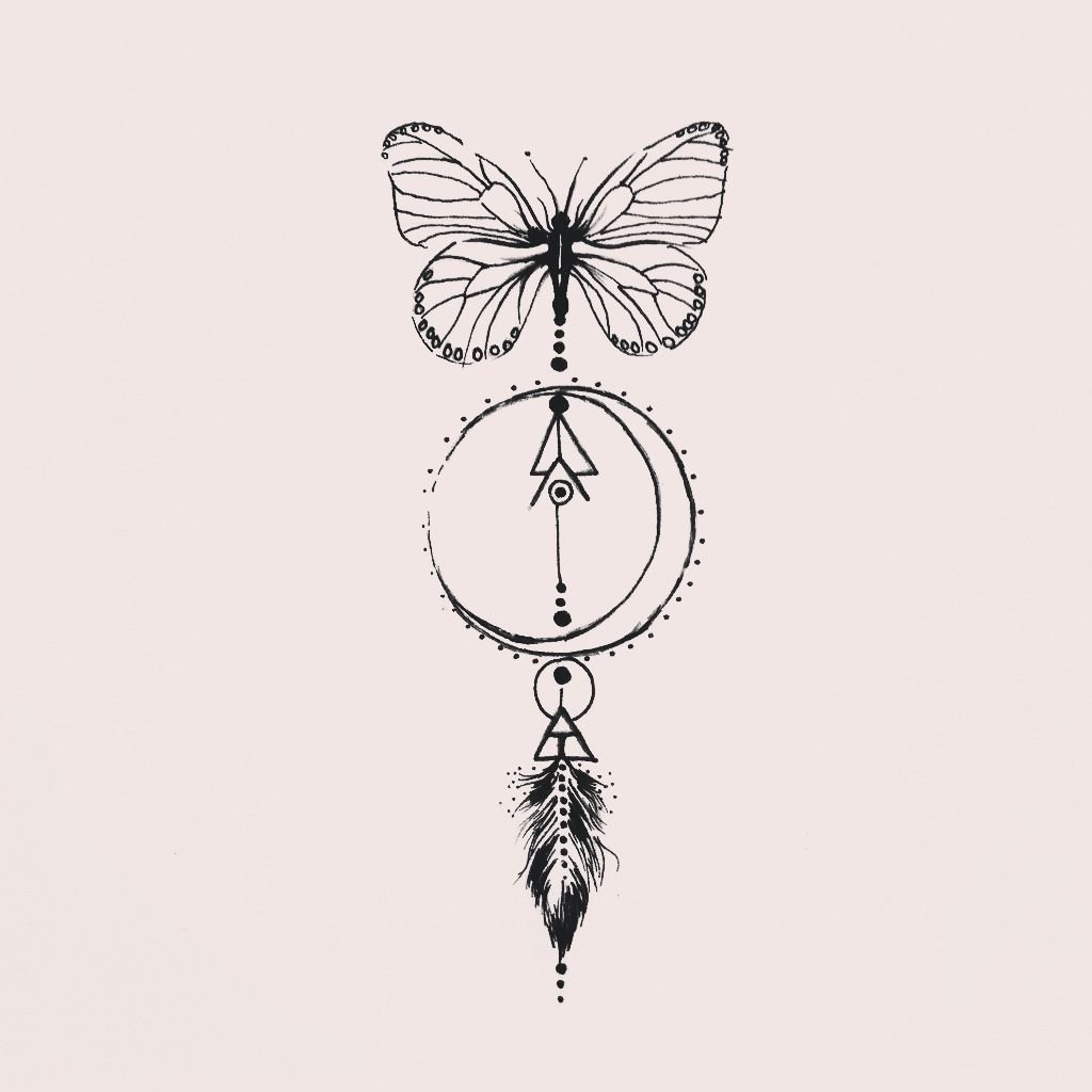 Бабочка эскиз Минимализм