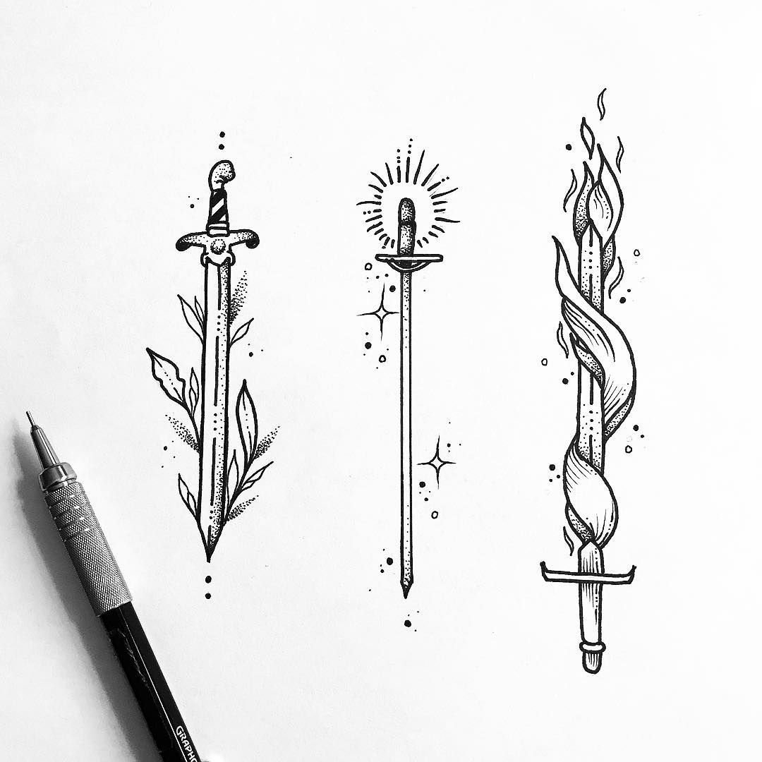 Клинок тату эскиз