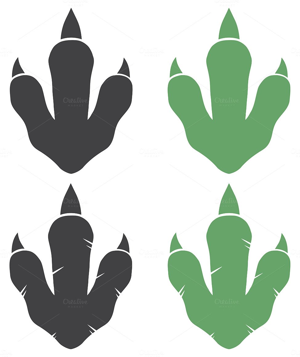 Следы динозавров для детей цветные