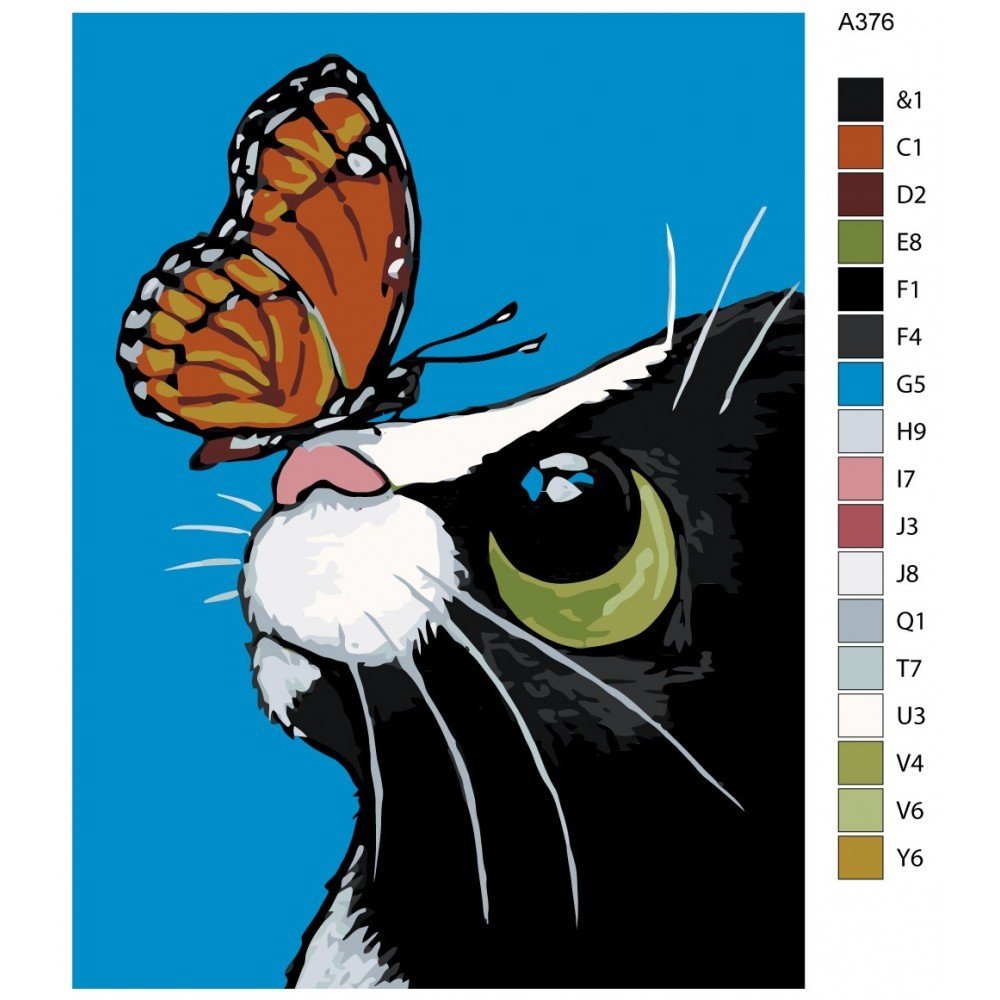 Котик акрилом на холсте