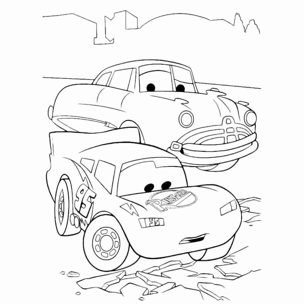 Молния Маккуин и Салли раскраска