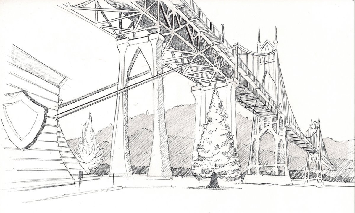 Трафарет моста