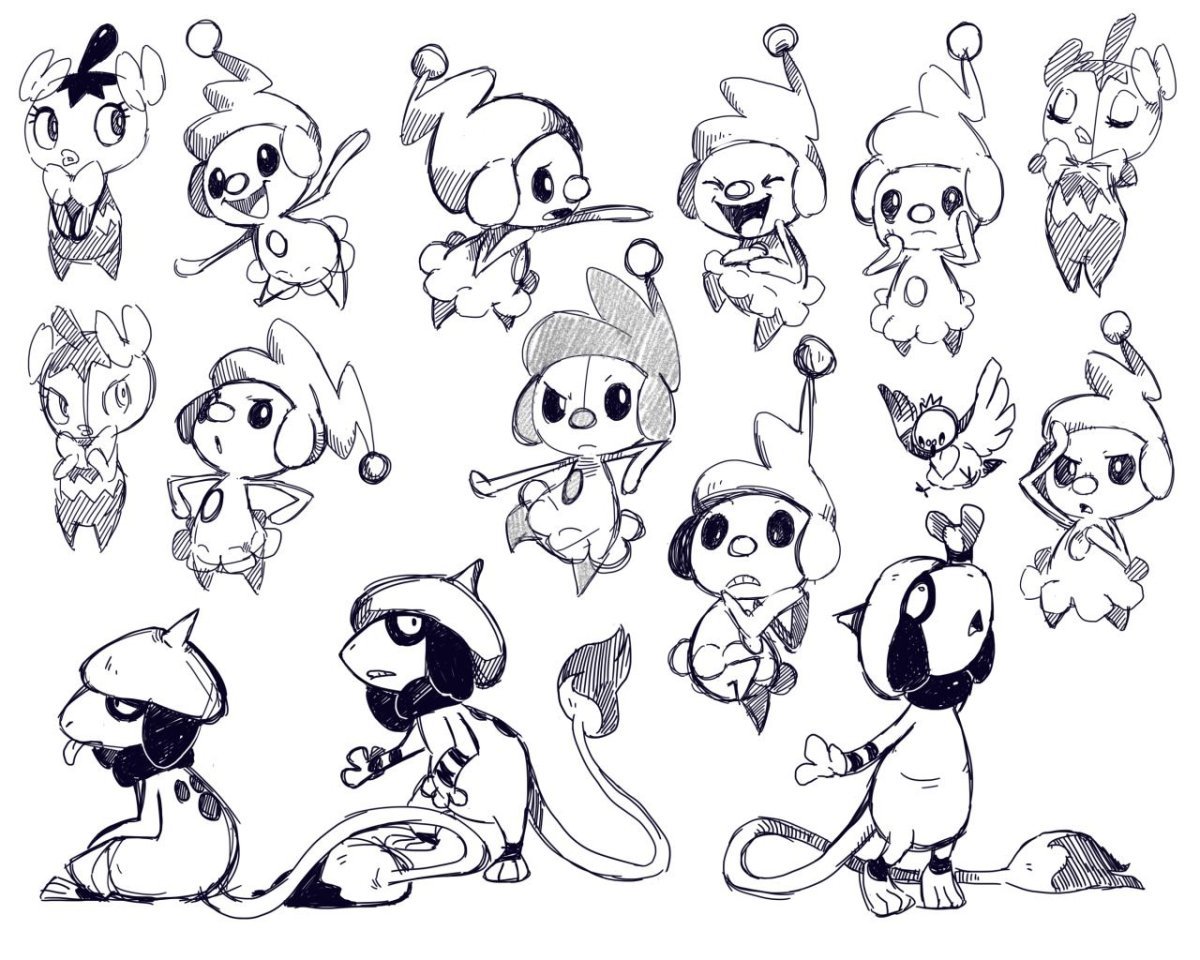 Мультяшные персонажи Наброски