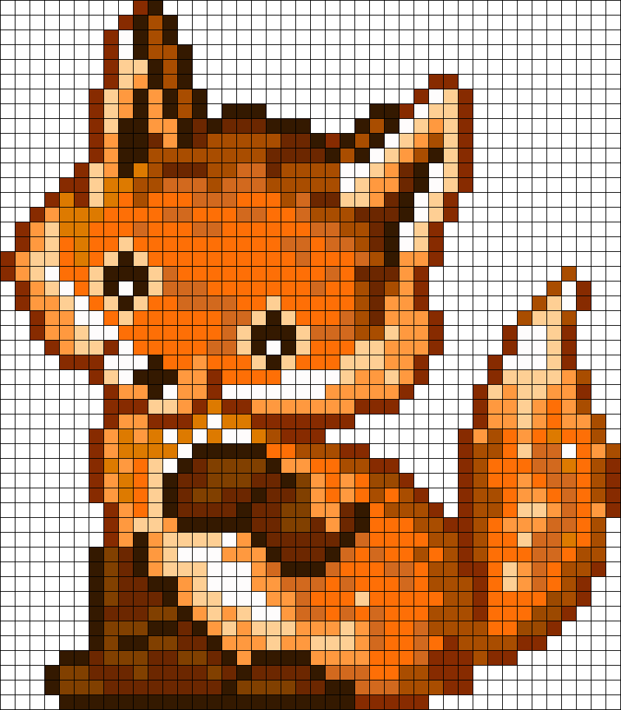 Рисунки по клеточкам лиса