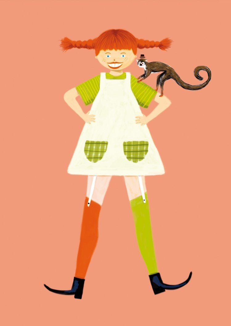 Пеппи Длинныйчулок вектор