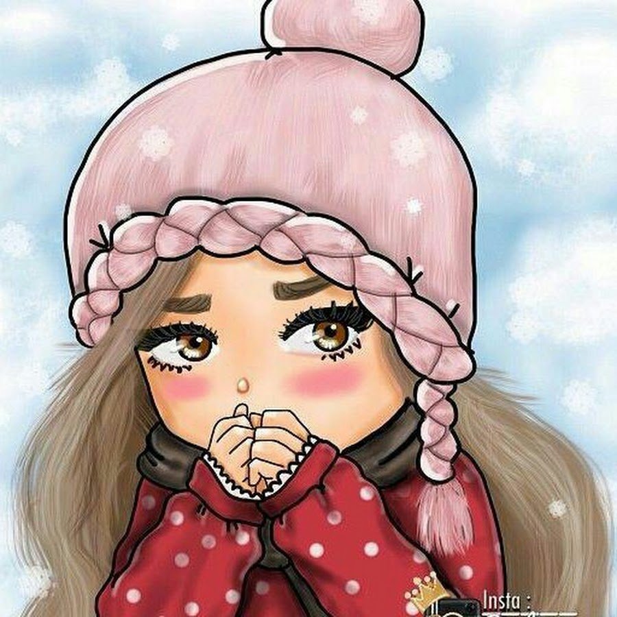 Мультяшная девочка в шапке