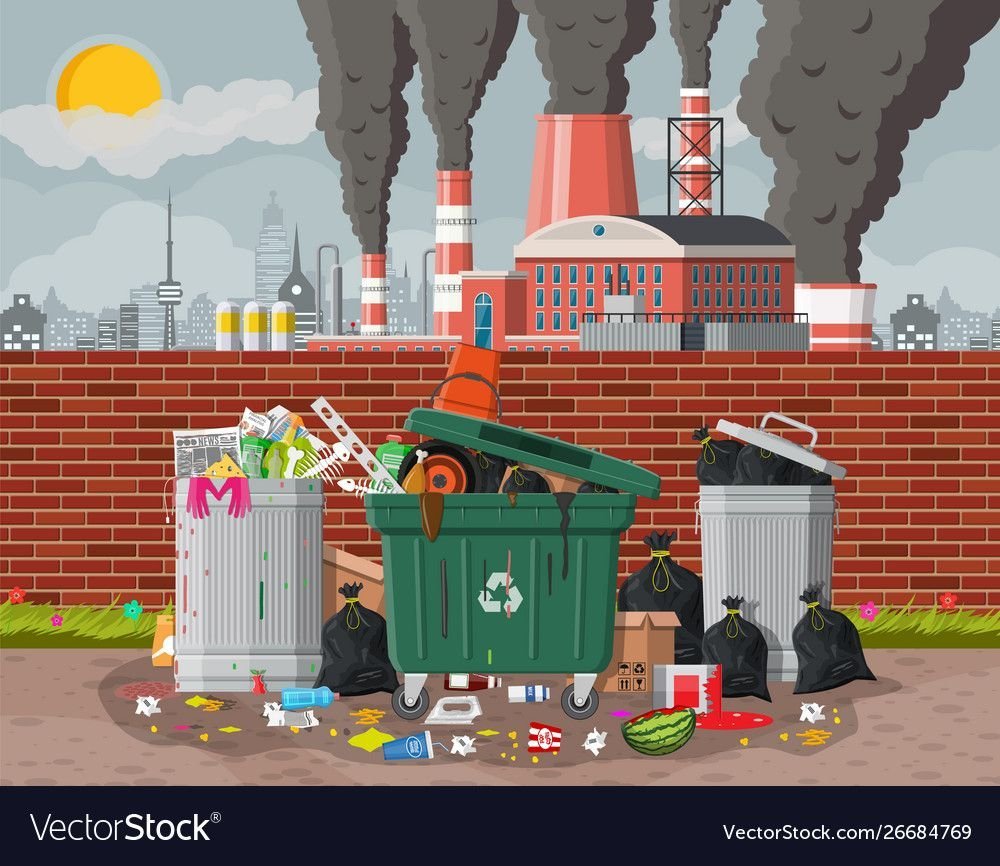 Мусорные баки и загрязнение природы