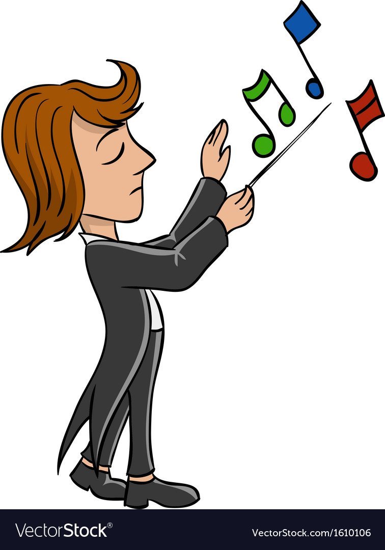 Дирижер мультяшный прозрачный фон