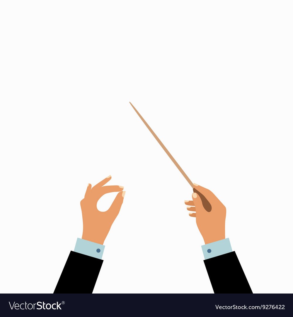 Рука дирижера с палочкой для детей