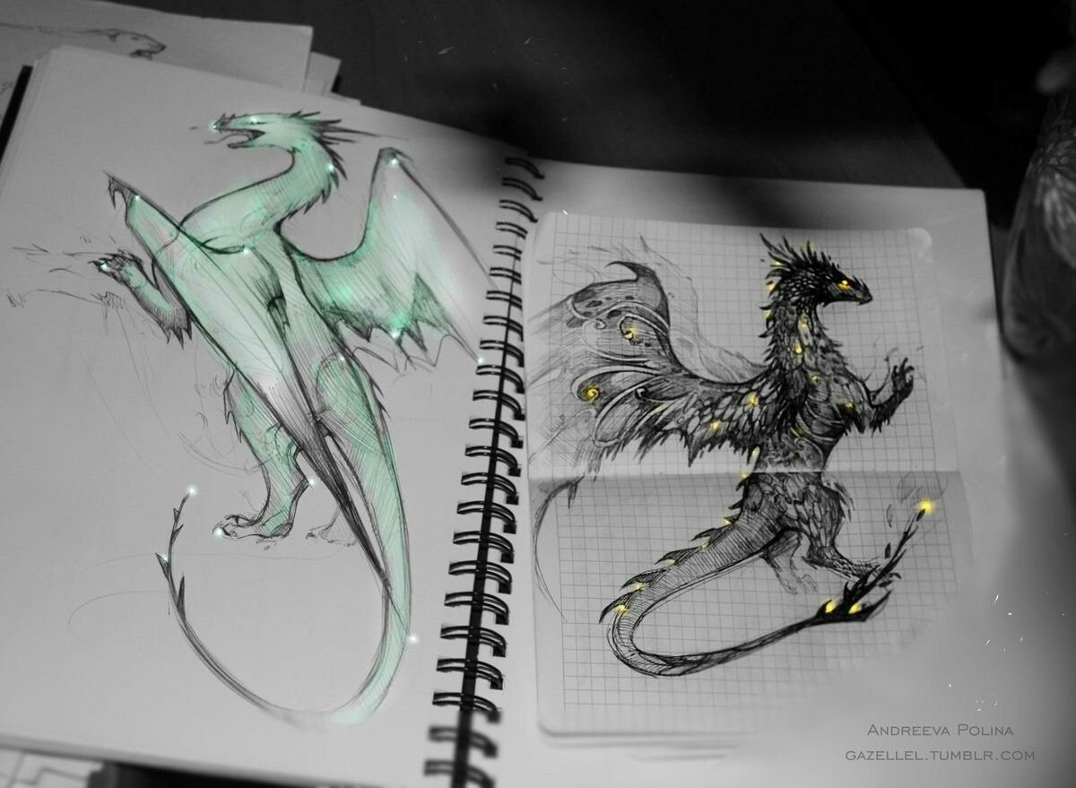 Дракон для скетчбука