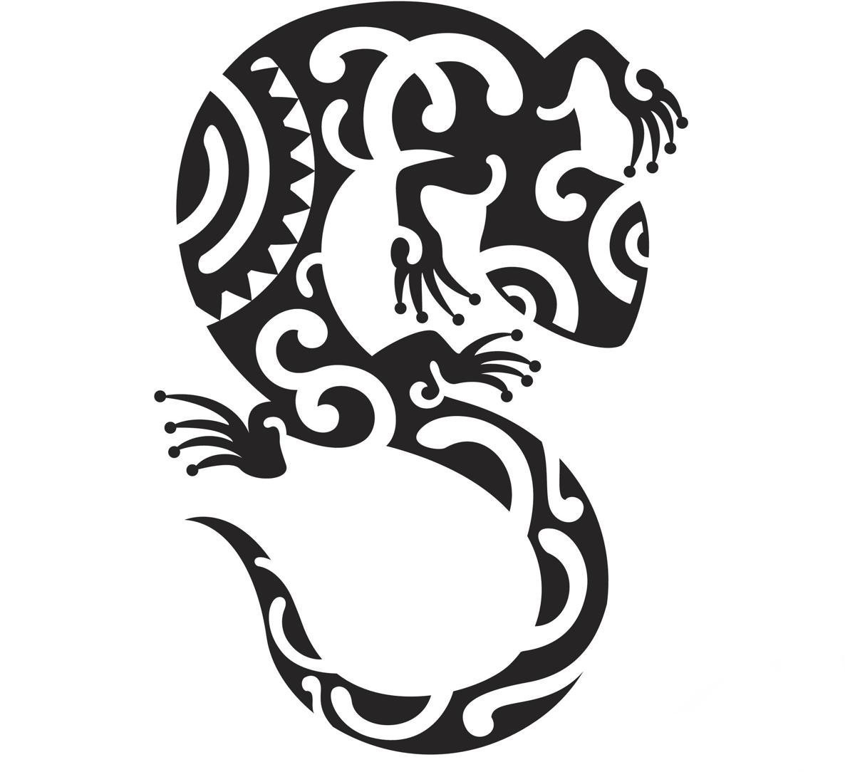 Полинезийские тату ящерица