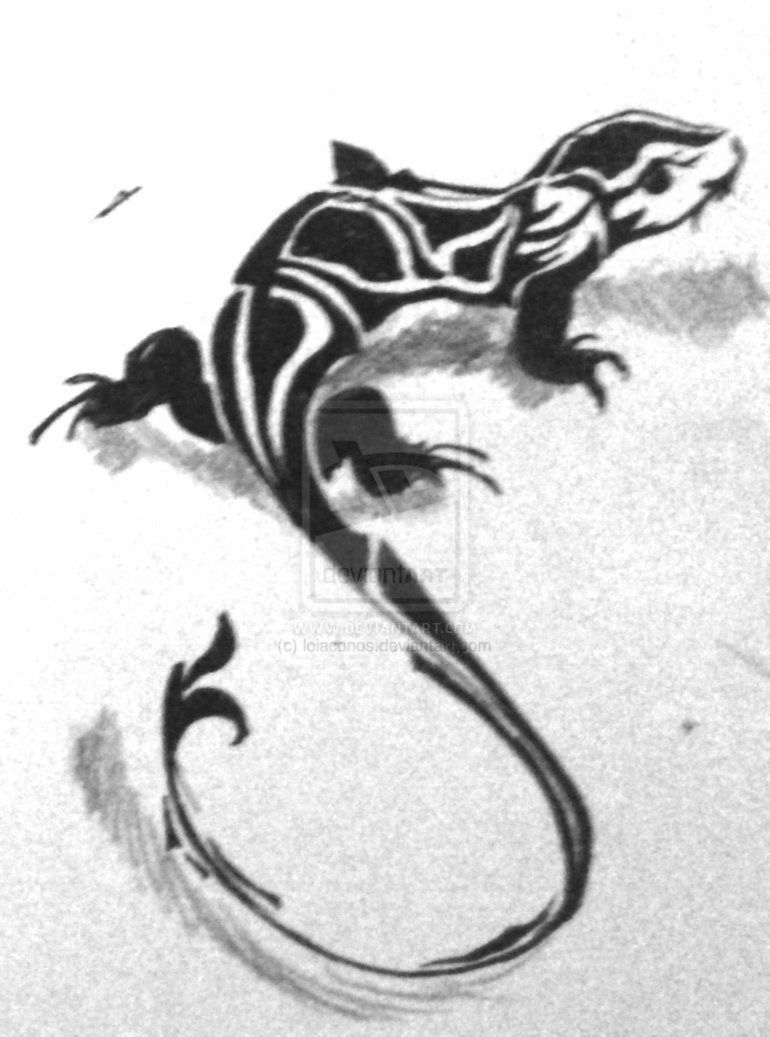 Саламандра тату эскизы