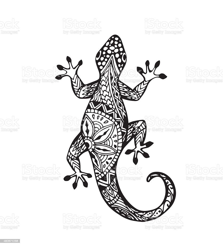 Зентангл ящерица