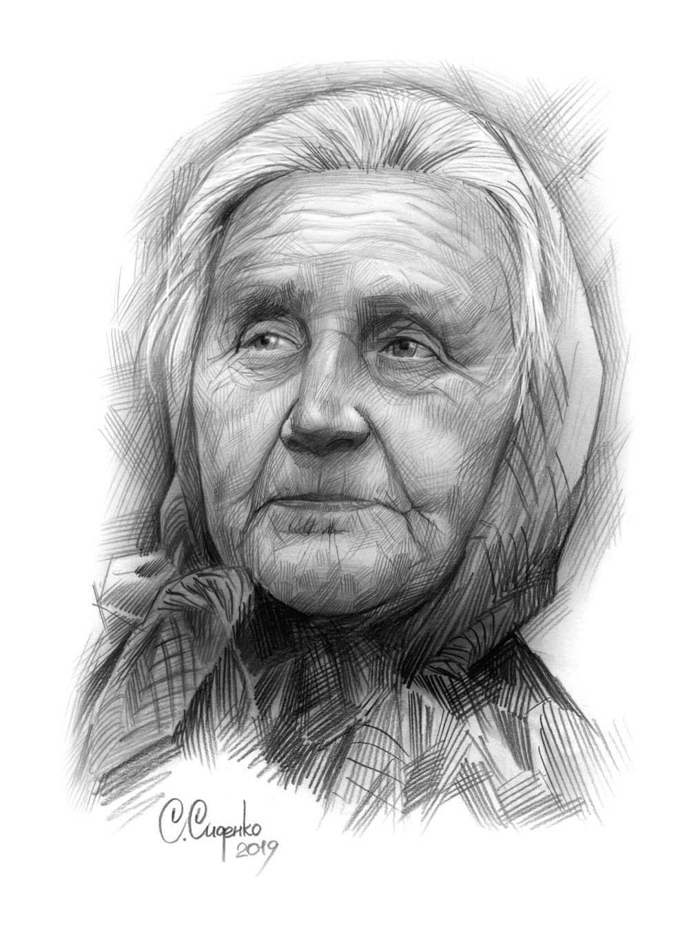 Пожилой человек карандашом. Портрет бабушки карандашом. Портрет старушки карандашом. Бабушка рисунок карандашом.
