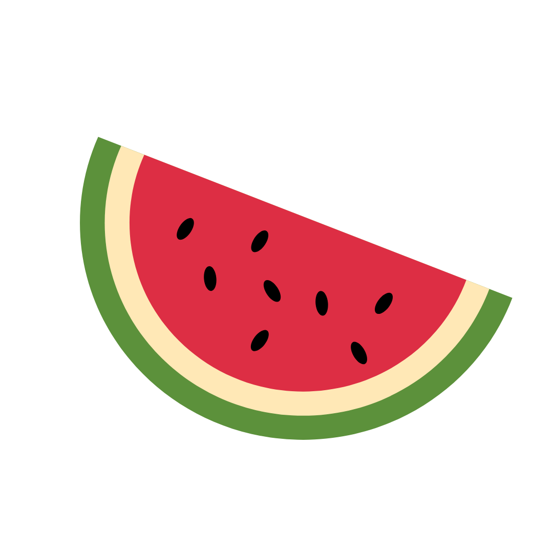 Арбуз мультяшный кусочек