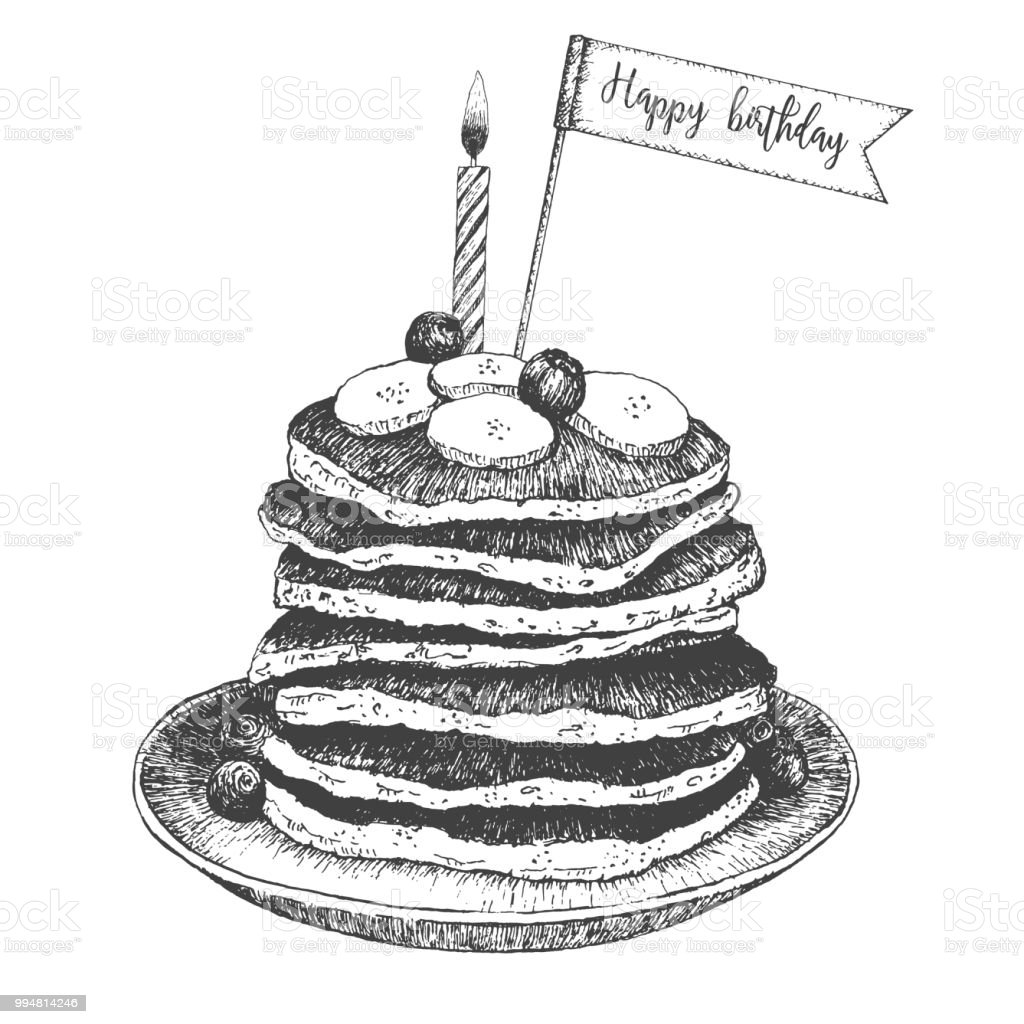 Блины рисунок карандашом