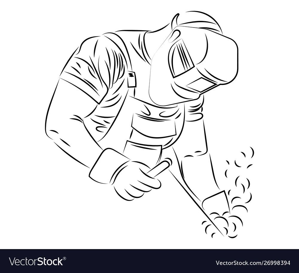 Раскраска сварщика для детей