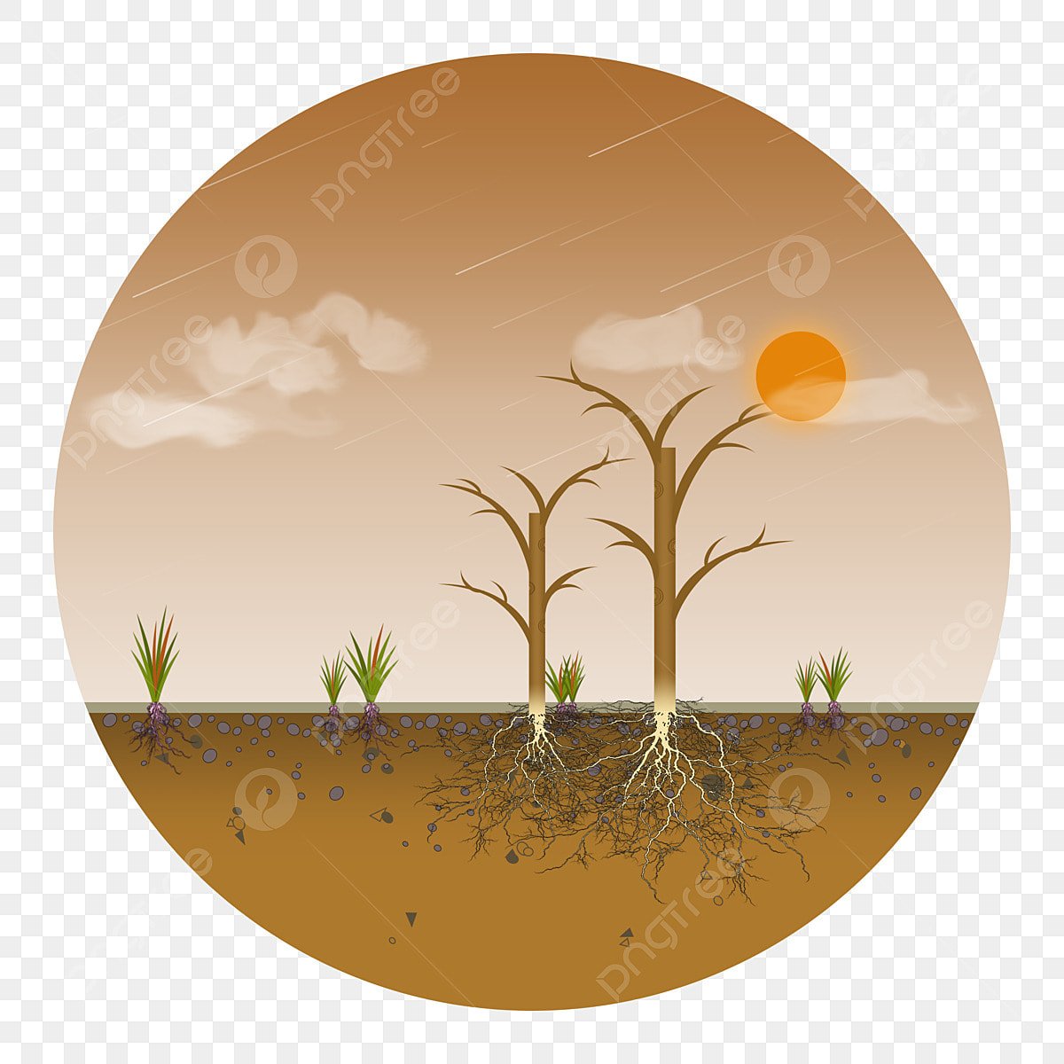 Червяки в почве под землей вектор