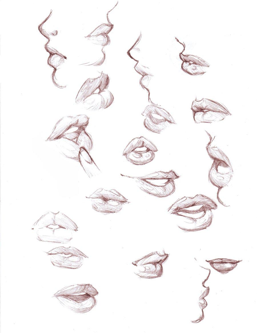 Губы туториал референс. Референсы для рисования губ. Зарисовки частей лица. Нарисовать губы.
