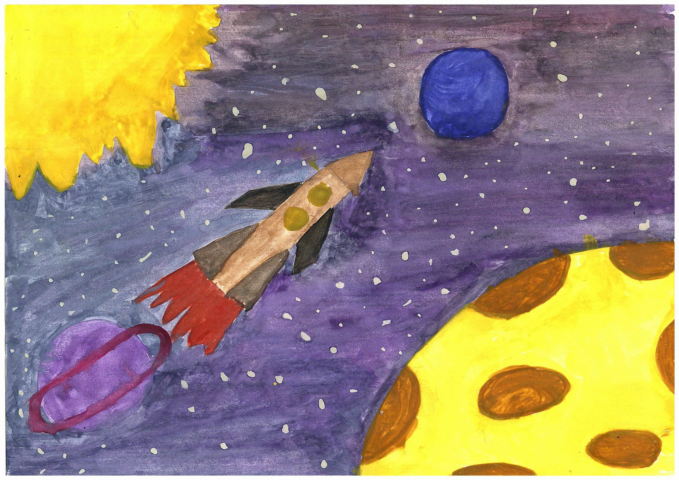 Рисунок на тему космос легкий карандашом. Космос рисунок для детей. Рисунок на тему космос карандашом. Рисунок на тему космос легкий. Рисунок ко Дню космонавтики 5 класс.