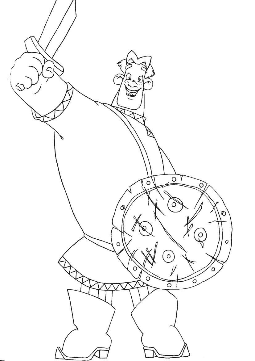 Раскраска богатырь Добрыня Никитич