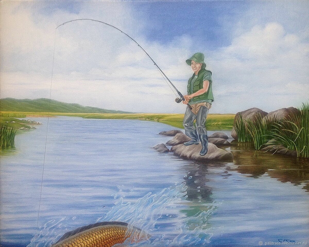 Здесь ловят рыбу. Картина Рыбак. Рыбак с удочкой. Картина Рыбак с удочкой. Рыбалка иллюстрация.
