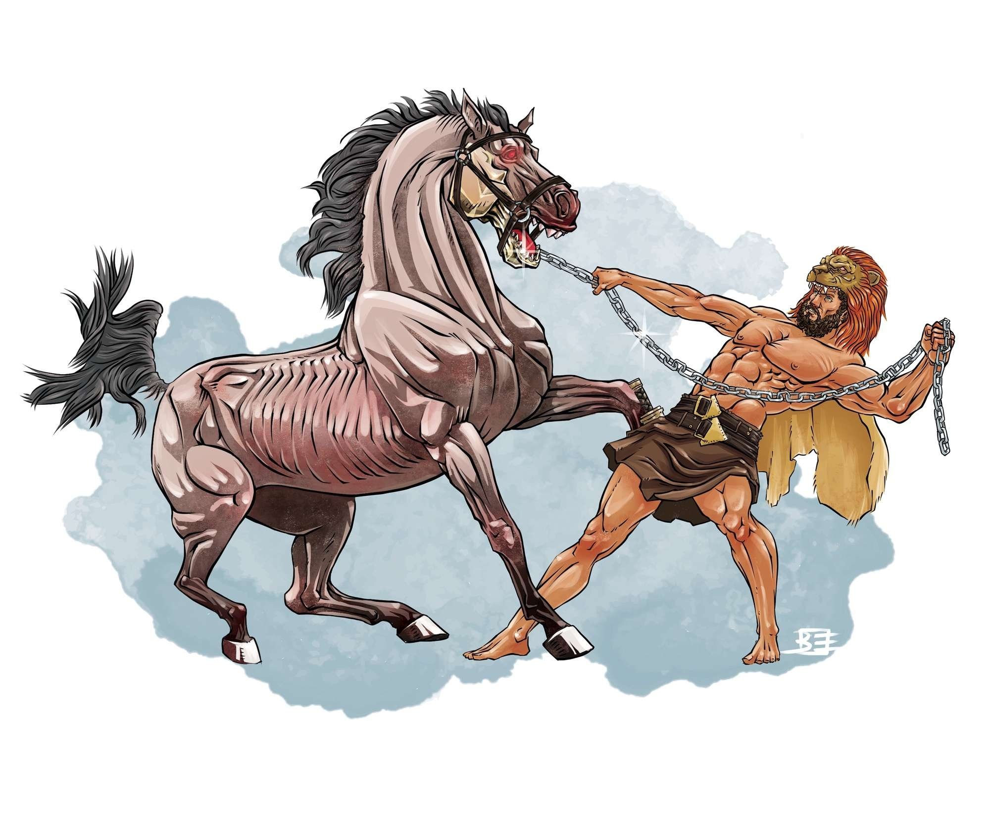 Мужчина привел лошадь. Конидиомера подвиг Геракла. Геракл и кони Диомеда. Восьмой подвиг: кони Диомеда. 12 Подвигов Геракла кони Диомеда.