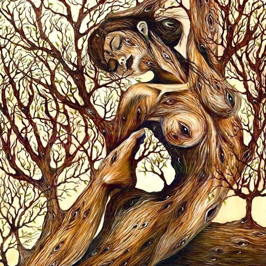 Дерево с лицом рисунок