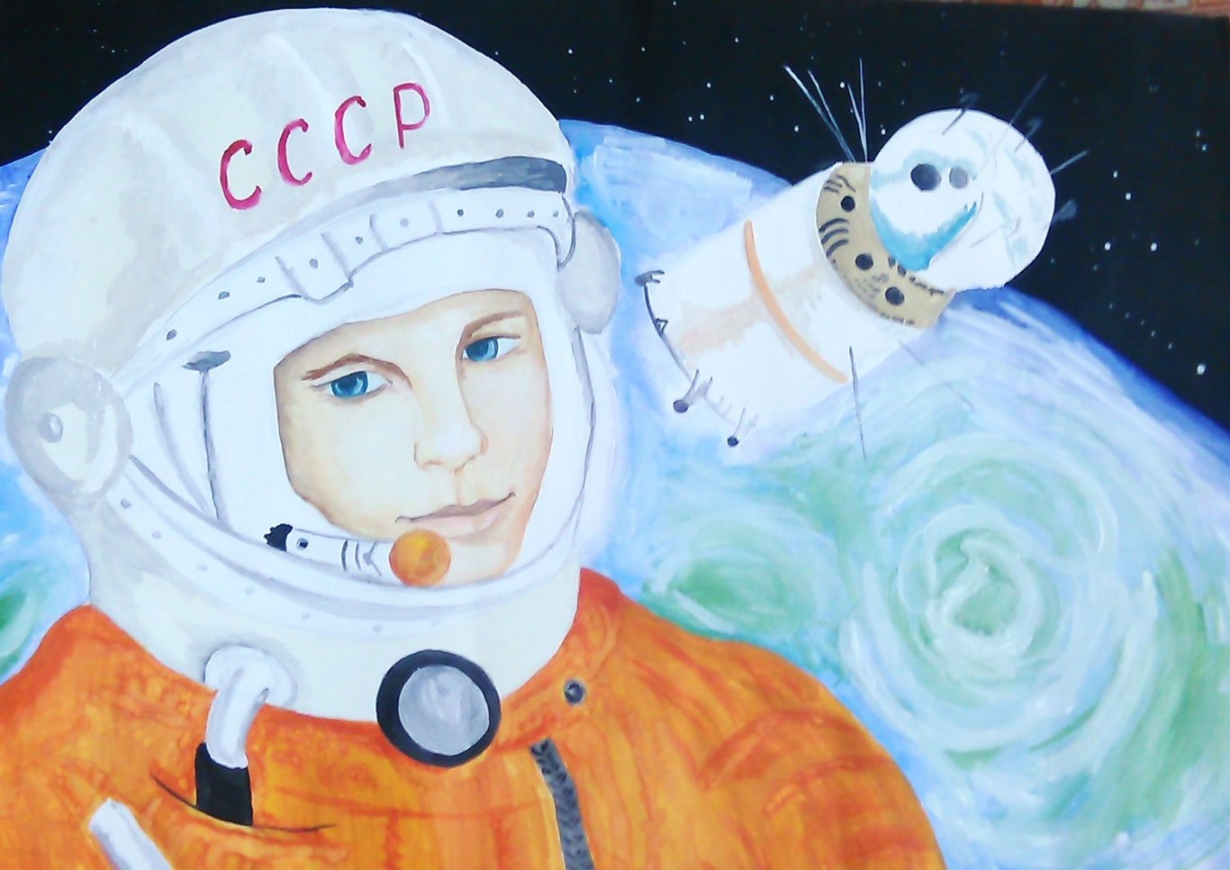 Картинки гагарина в космосе для детей. Рисунок космонавтики. Рисунок на тему космос. Портрет Гагарина. Рисунок на космическую тему.