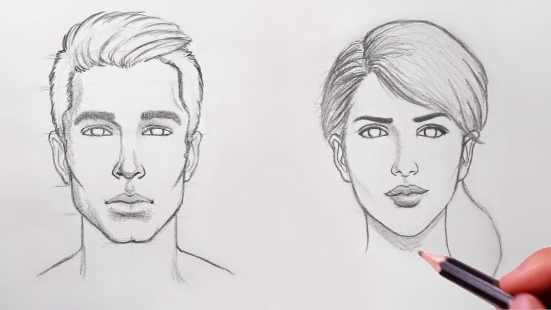 Нарисует какое лицо. Портреты карандашом для срисовки. Лицо рисунок. Лицо карандашом. Набросок мужского лица.