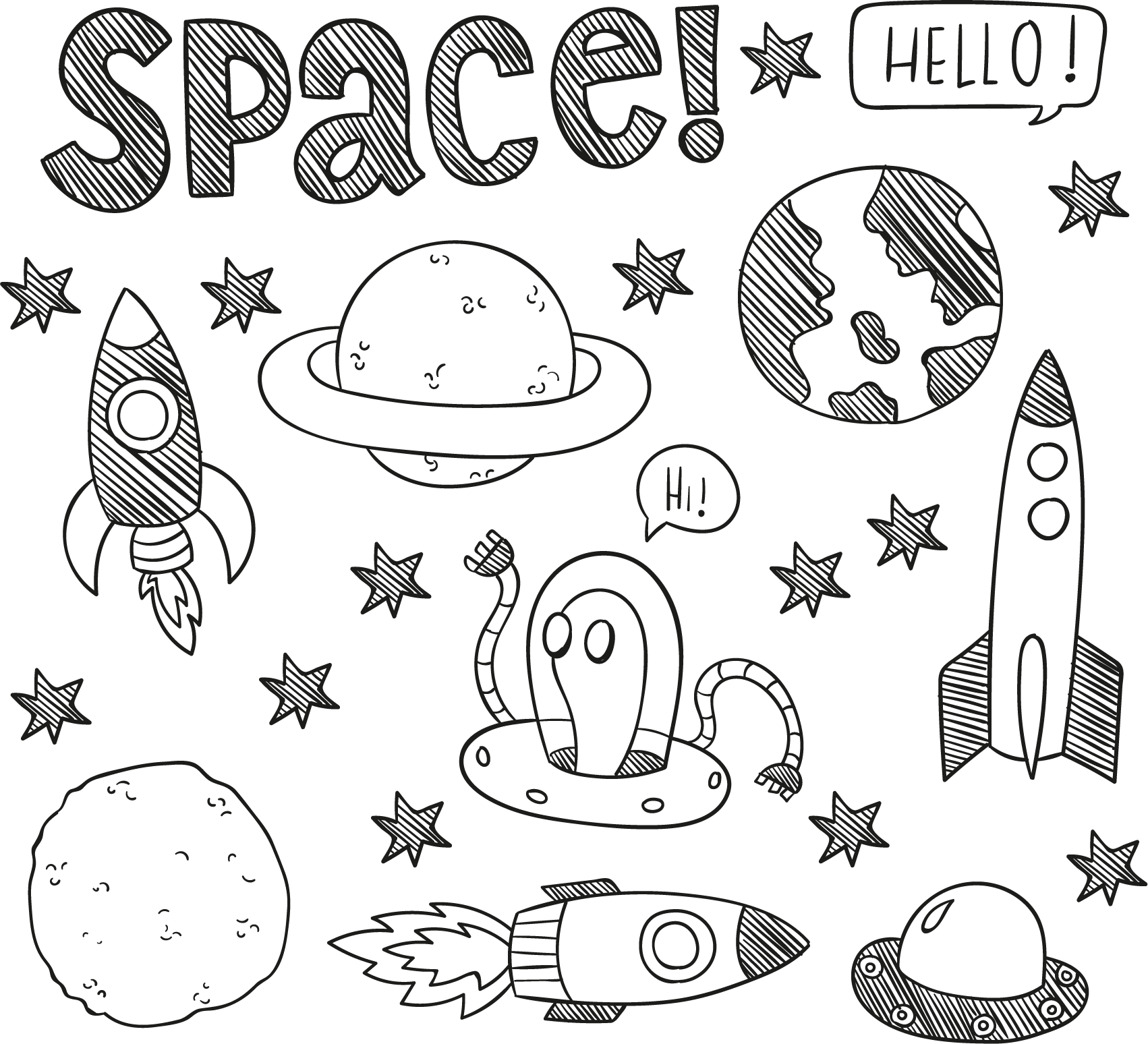 Распечатки космос. Рисунок на тему космос карандашом. Рисунок космос для срисовки. Раскраска. В космосе. Рисунок на тему космос легкий.