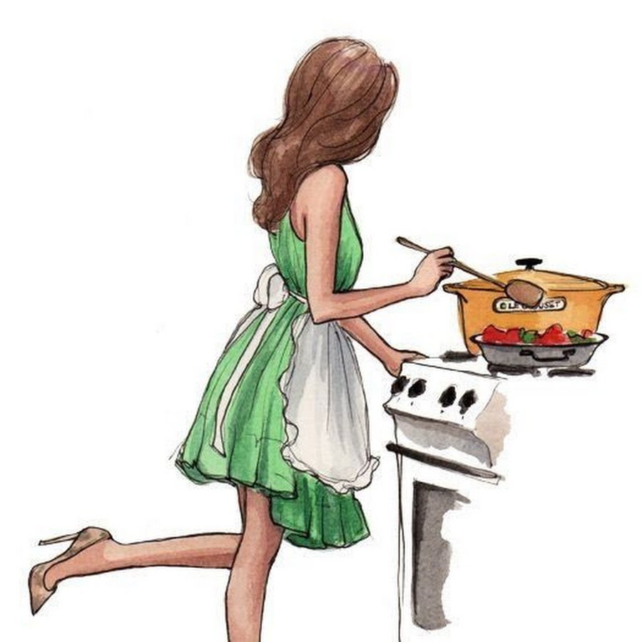 Мама на кухне рисунок