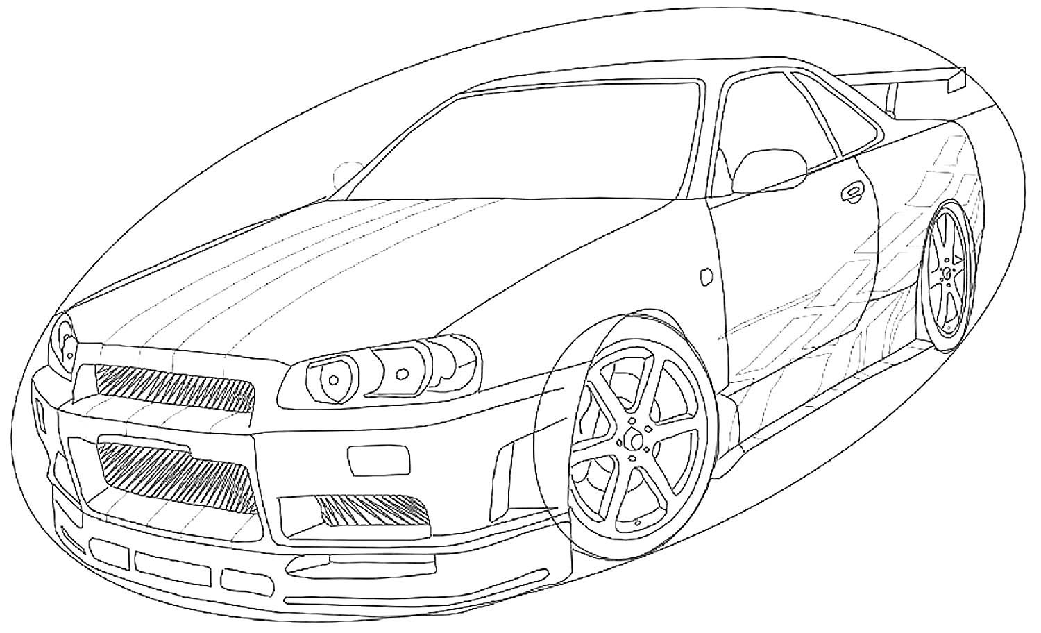 Раскраска ниссан гтр - 76 фото